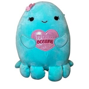 Squishmallows Olina Octopus I'd Cross Oceans 4 U Valentine Plush 8" Aqua No Tag
